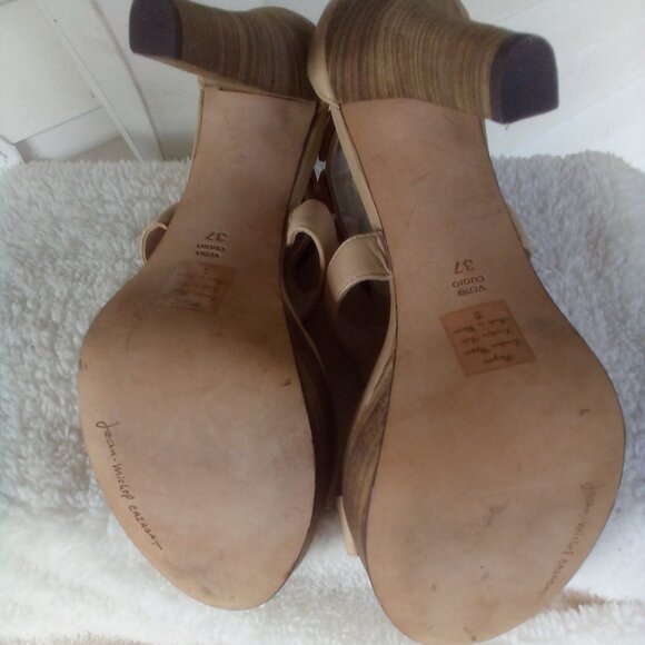 👜🕶Jean-Michel Cazabat Crystal Embellished Platform Heels Nude Size:7 - Picture 14 of 14